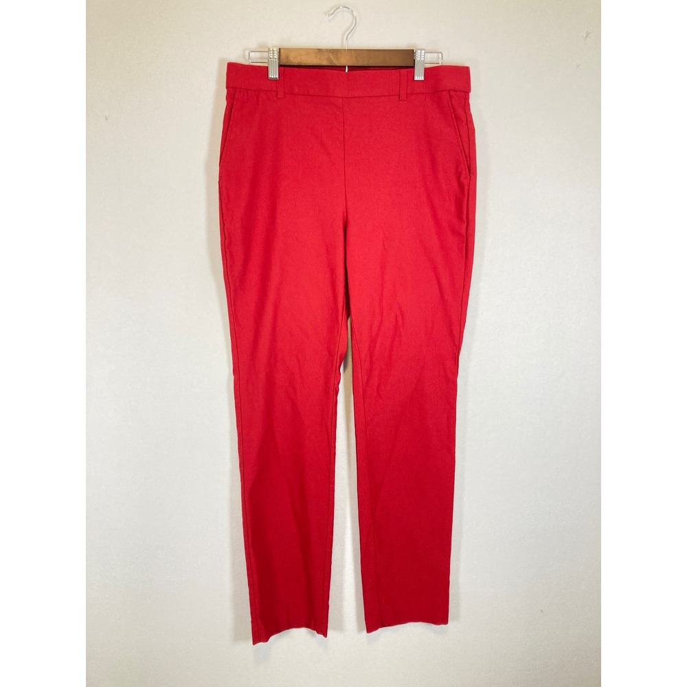 Business Casual‎ Rafaella Women 12 Red Slim Straight Leg Stretch Dress Pants